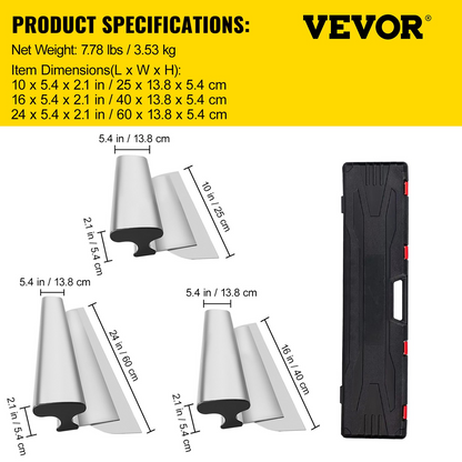 VEVOR Drywall Skimming Blade Putty Knife Combo 25.4/40.6/61 cm Finishing Trowel Tool