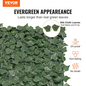 VEVOR Ivy Privacy Fence, 1.5 x 2.5m Artificial Green Wall Screen, Greenery Ivy Fence with Mesh Cloth Backing and Strengthened Joint, Faux Hedges Vine Leaf Decoration for Outdoor Garden, Yard, Balcony