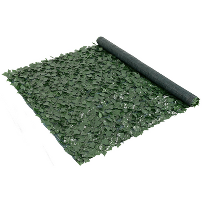 VEVOR Ivy Privacy Fence, 1.5 x 2.5m Artificial Green Wall Screen, Greenery Ivy Fence with Mesh Cloth Backing and Strengthened Joint, Faux Hedges Vine Leaf Decoration for Outdoor Garden, Yard, Balcony