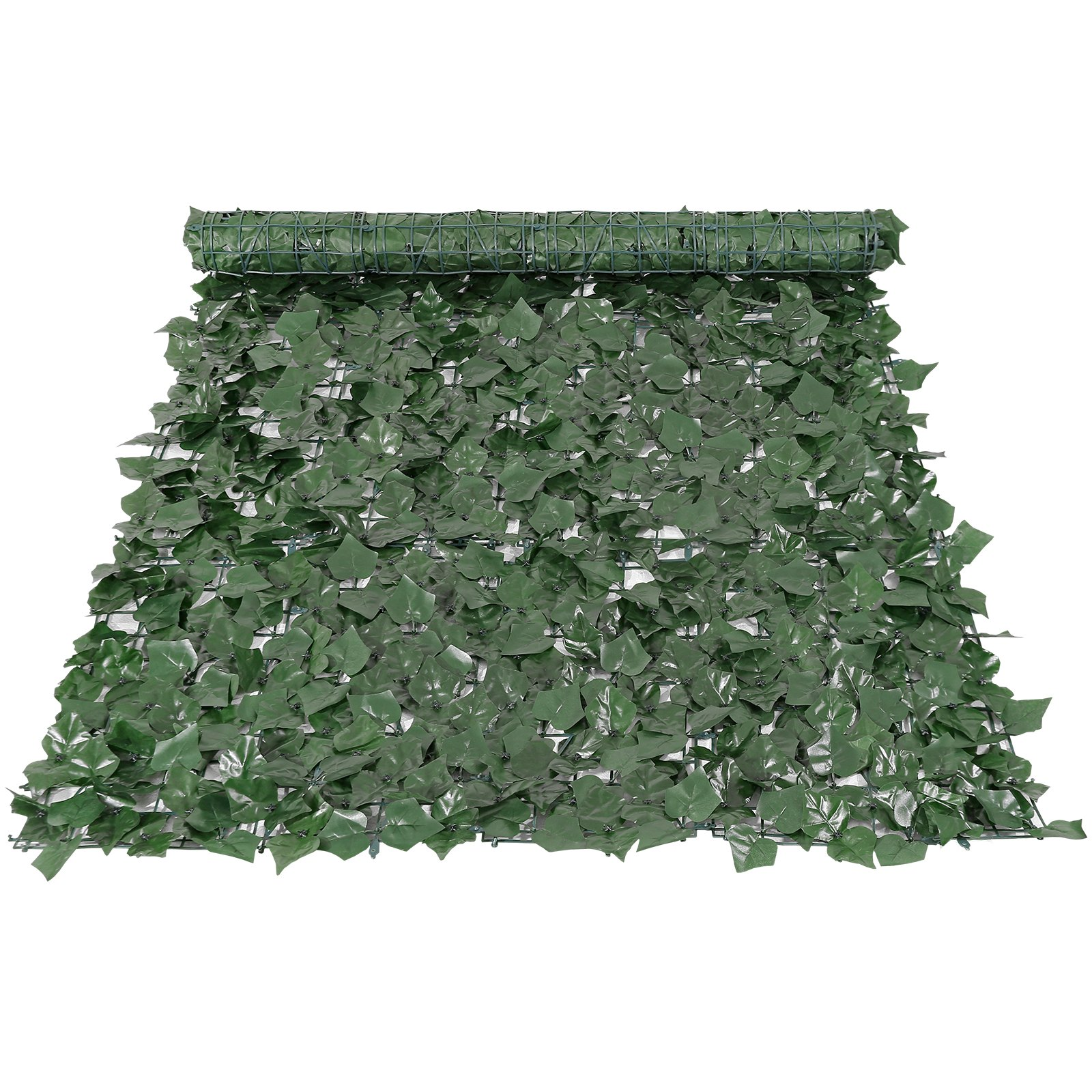 VEVOR Ivy Privacy Fence, 1 x 2.5 m Artificial Green Wall Screen, Greenery Ivy Fence with Strengthened Joint, Faux Hedges Vine Leaf Decoration for Outdoor Garden, Yard, Balcony, Patio Decor