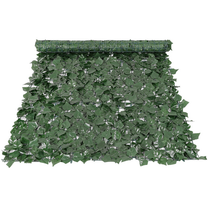 VEVOR Ivy Privacy Fence, 1 x 2.5 m Artificial Green Wall Screen, Greenery Ivy Fence with Strengthened Joint, Faux Hedges Vine Leaf Decoration for Outdoor Garden, Yard, Balcony, Patio Decor