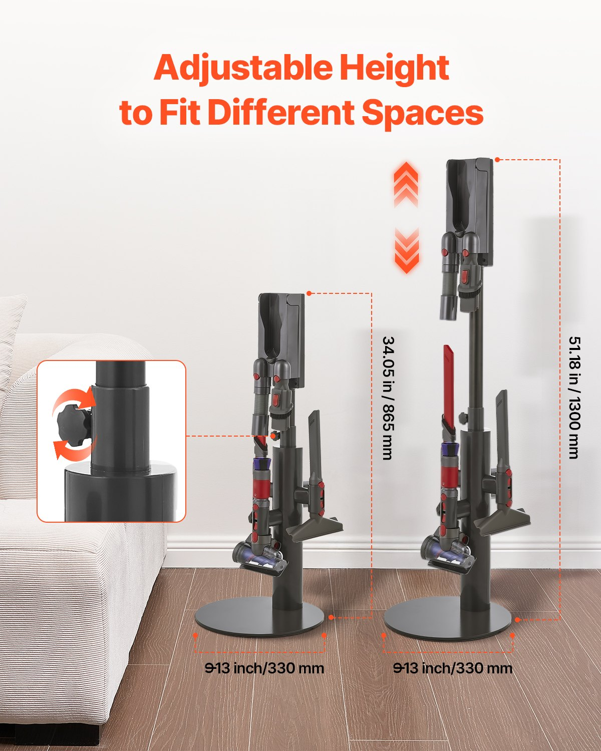 VEVOR Vacuum Stand for Dyson Multi-Models Storage Bracket Holder with 3 Clips