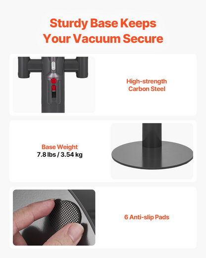 VEVOR Vacuum Stand for Dyson Multi-Models Storage Bracket Holder with 3 Clips