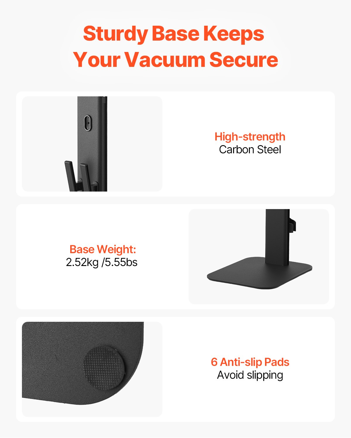 VEVOR Vacuum Stand for Dyson Multi-Models Stable Storage Bracket Holder Black