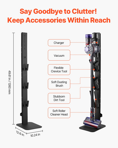 VEVOR Vacuum Stand for Dyson Multi-Models Stable Storage Bracket Holder Black