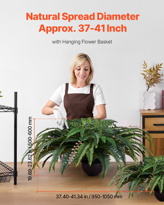 VEVOR Artificial Boston Fern Large Plastic Fern 80 Branches Indoor Outdoor Decor
