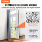 VEVOR Full Length Mirror, 71'' x 31'', Extra Large Standing Hanging or Leaning Rectangle Floor Mirror with Tempered Glass Aluminum Alloy Frame, Full Body Dressing Mirror for Living Room Bedroom, Black