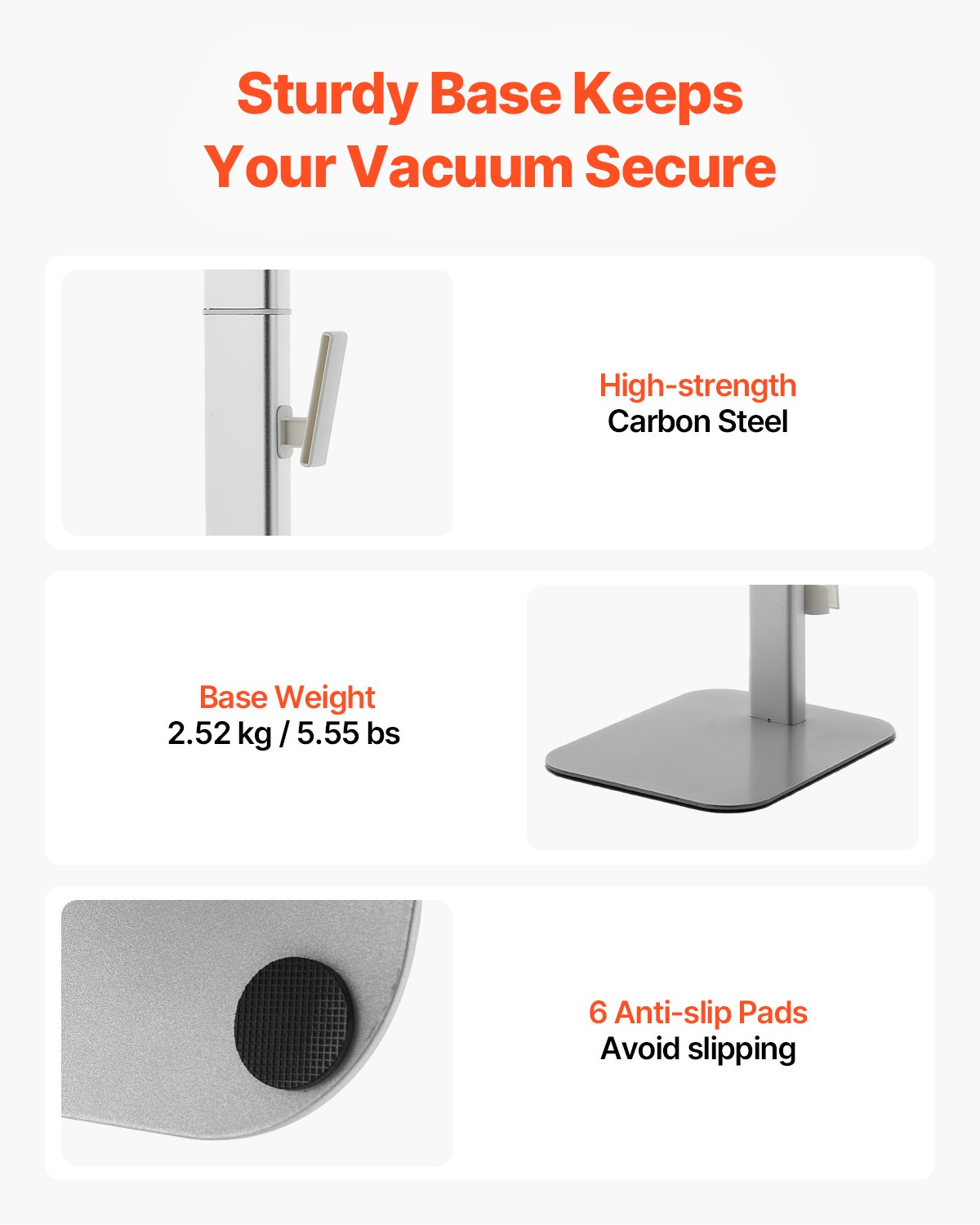 VEVOR Vacuum Stand for Dyson Multi-Models Stable Storage Bracket Holder Gray