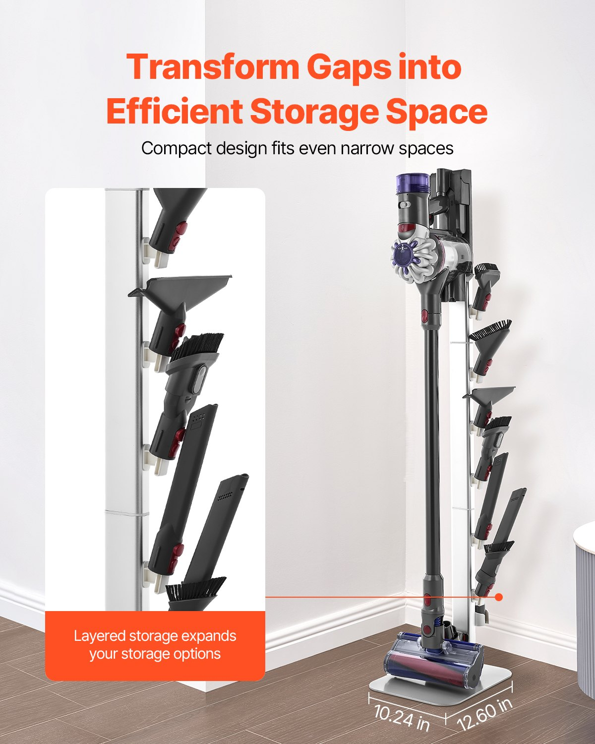VEVOR Vacuum Stand for Dyson Multi-Models Stable Storage Bracket Holder Gray