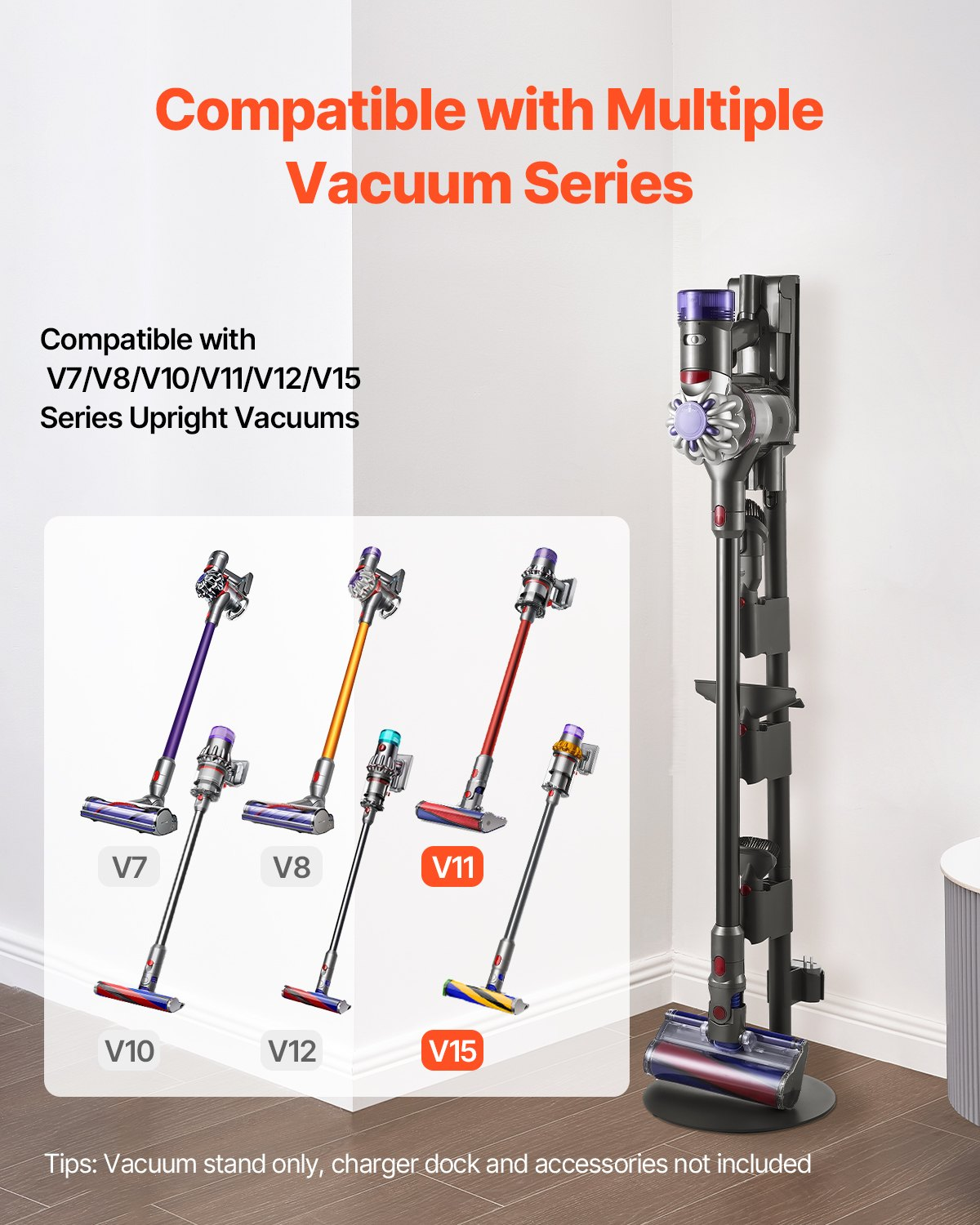 VEVOR Vacuum Stand for Dyson Multi-Models Storage Bracket Holder with 4 Pads