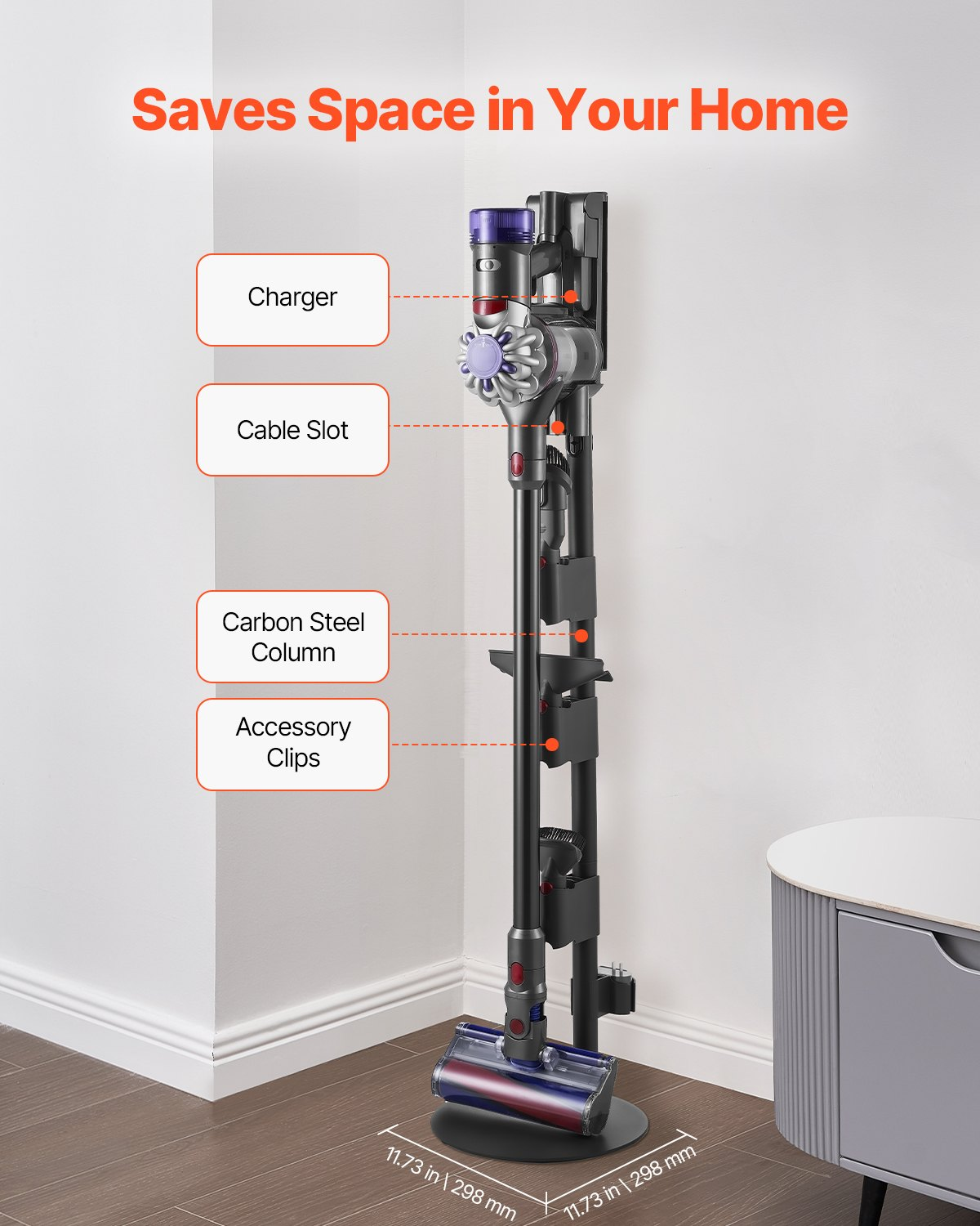 VEVOR Vacuum Stand for Dyson Multi-Models Storage Bracket Holder with 4 Pads