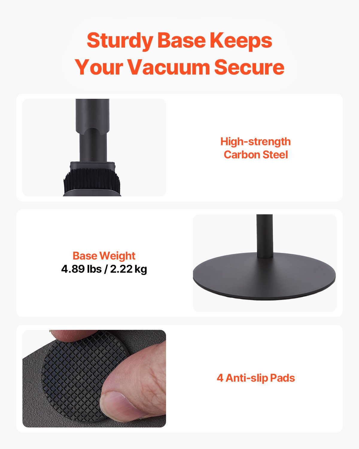 VEVOR Vacuum Stand for Dyson Multi-Models Storage Bracket Holder with 4 Pads