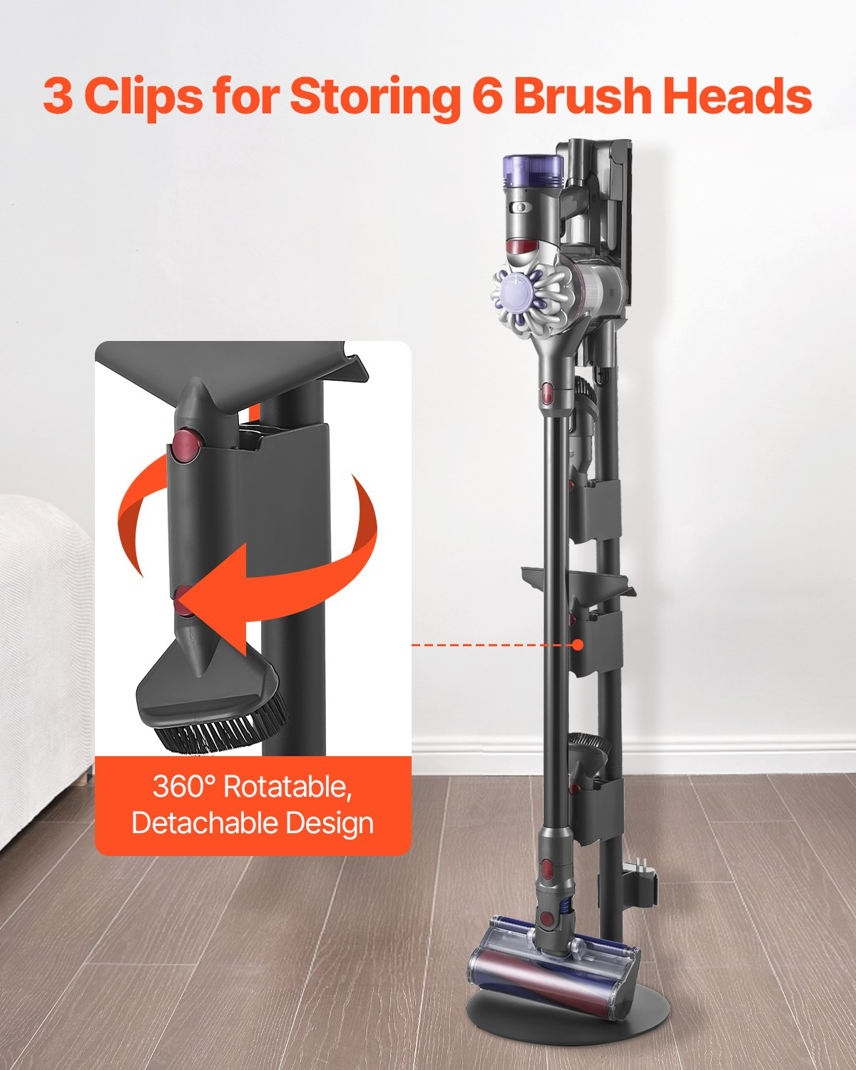 VEVOR Vacuum Stand for Dyson Multi-Models Storage Bracket Holder with 4 Pads