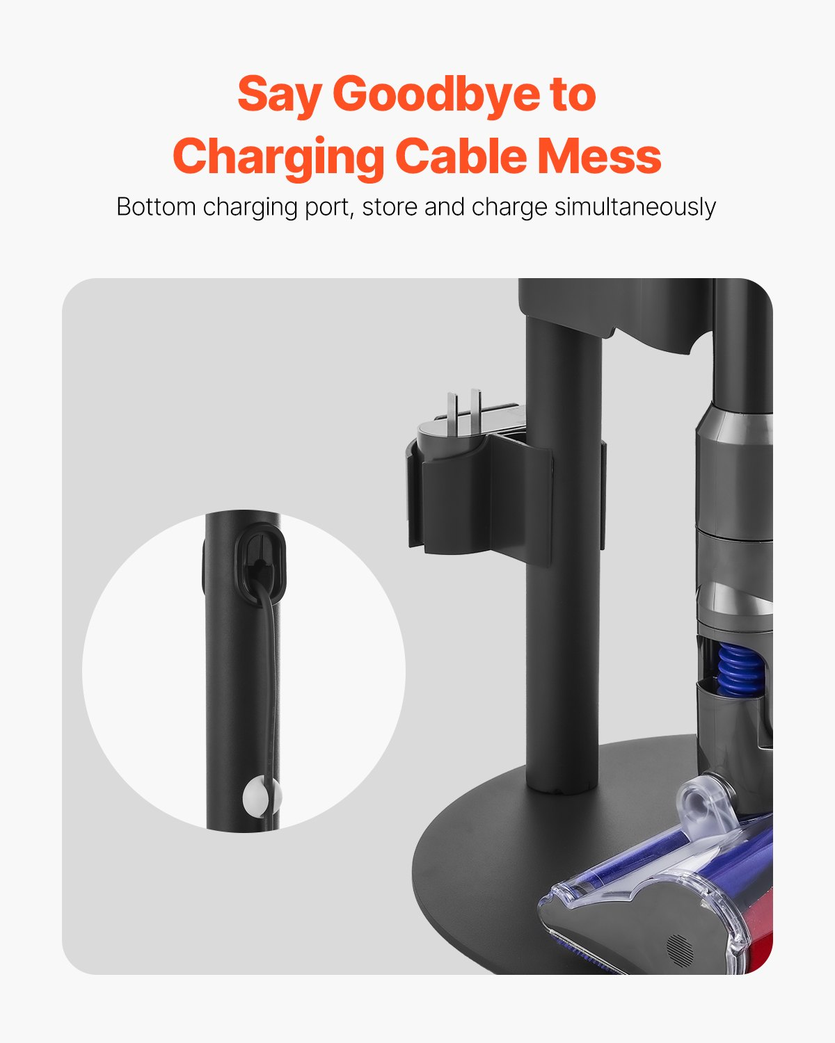 VEVOR Vacuum Stand for Dyson Multi-Models Storage Bracket Holder with 4 Pads