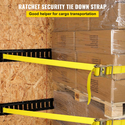 VEVOR E-Track Ratchet Strap, 18 Pack 2" x 15' E Track Straps 4400 lbs Breaking Strength, with Polyester Webbing & Spring Fitting & Ratchets, Durable Tie-Downs for Motorcycles, Tire, Trailer Loads