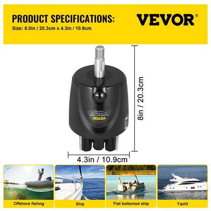 VEVOR Outboard Hydraulic Steering Pump Helm 300 HP Hydraulic Pump HH5271-3 for Cruisers Runabouts Boats