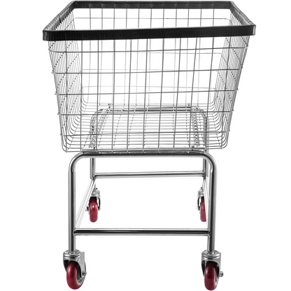 VEVOR Wire Laundry Cart, 4.5 Bushel Wire Laundry Basket with Wheels, 35''x15.7''x22'' Commercial Wire Laundry Basket Cart, Steel Frame with Chrome Finish, 5'' Casters, Wire Basket Cart for Lau