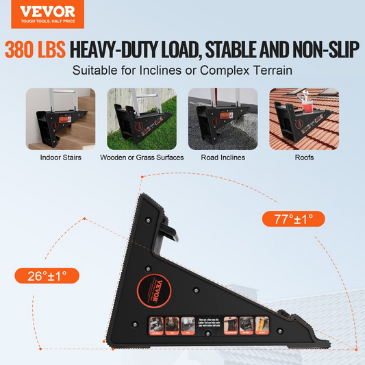 VEVOR Ladder Levler 172.4 kg Load PP Leveling Tool with Storage for Uneven Ground