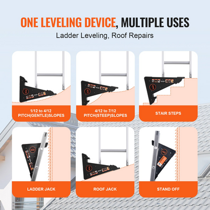 VEVOR Ladder Levler 172.4 kg Load PP Leveling Tool with Storage for Uneven Ground