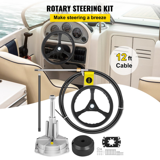 VEVOR SS13712 12 Quick Connect Rotary Steering Package with 33 cm Wheel