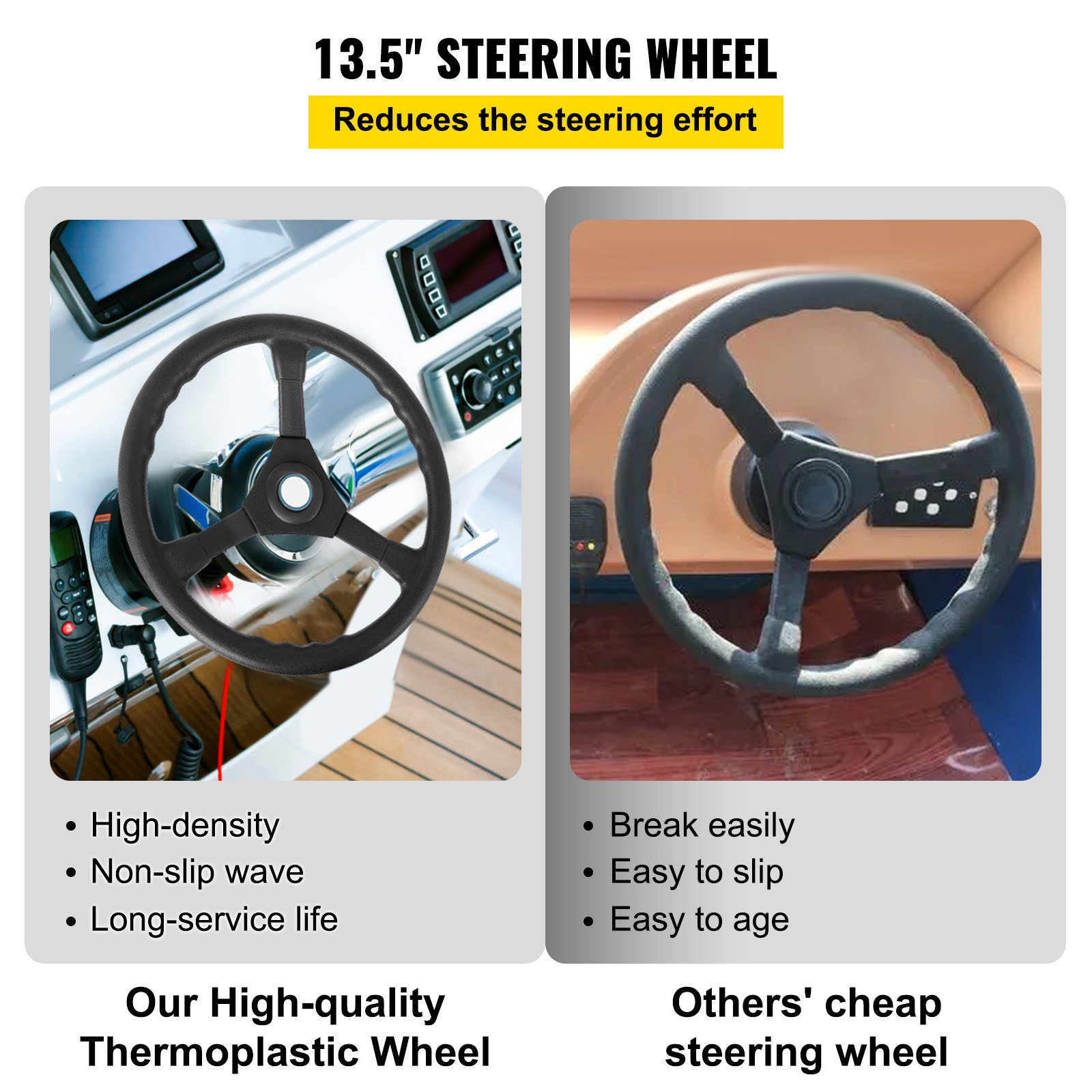 VEVOR SS13712 12 Quick Connect Rotary Steering Package with 33 cm Wheel