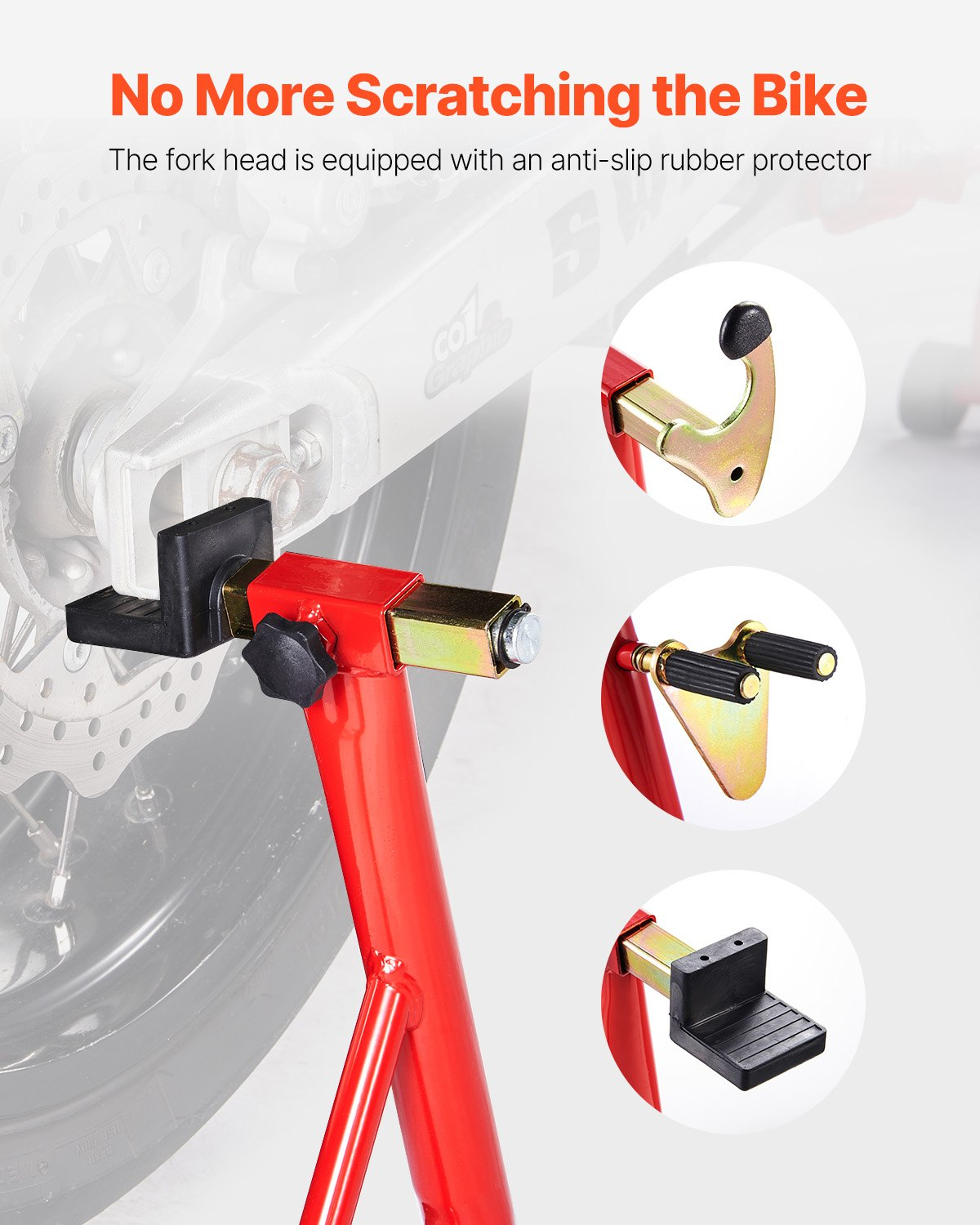 VEVOR Motorcycle Front & Rear Stand Lift 850lb Spoolift Paddock Swingarm Arm Red