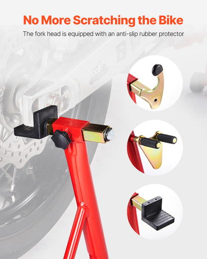 VEVOR Motorcycle Front & Rear Stand Lift 850lb Spoolift Paddock Swingarm Arm Red