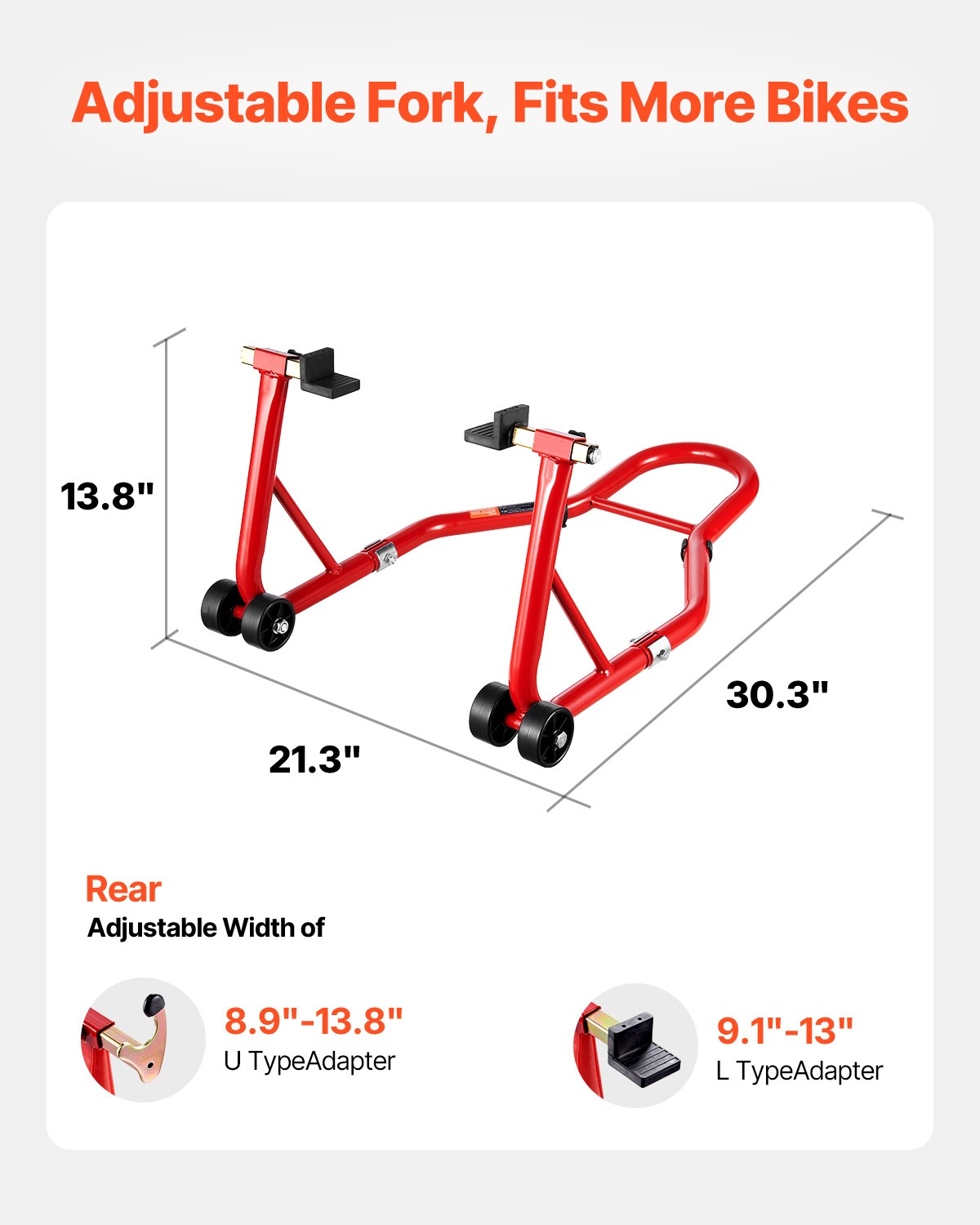 VEVOR Motorcycle Stand Lift 850 lbs Rear Spoolift Paddock Swingarm Arm Red