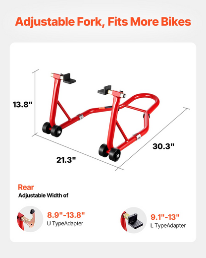 VEVOR Motorcycle Stand Lift 850 lbs Rear Spoolift Paddock Swingarm Arm Red