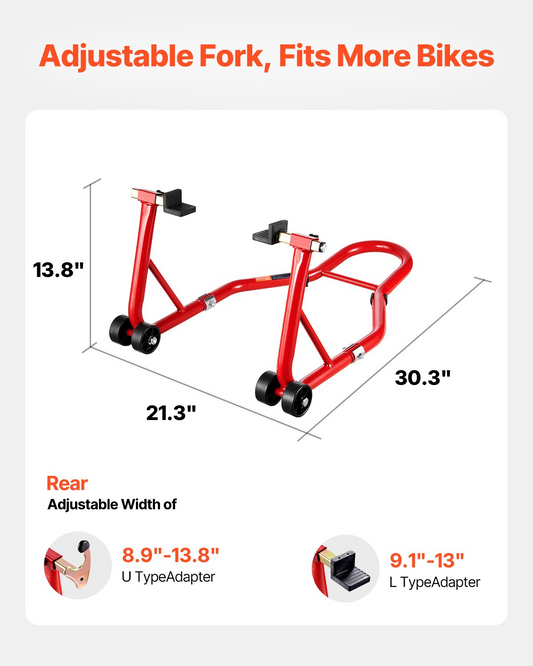 VEVOR Motorcycle Stand Lift 850 lbs Rear Spoolift Paddock Swingarm Arm Red