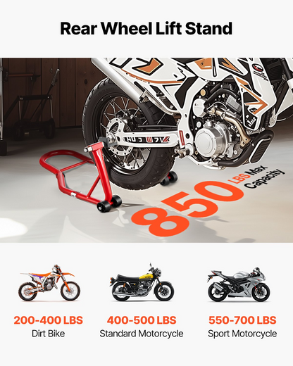 VEVOR Motorcycle Stand Lift 850 lbs Rear Spoolift Paddock Swingarm Arm Red
