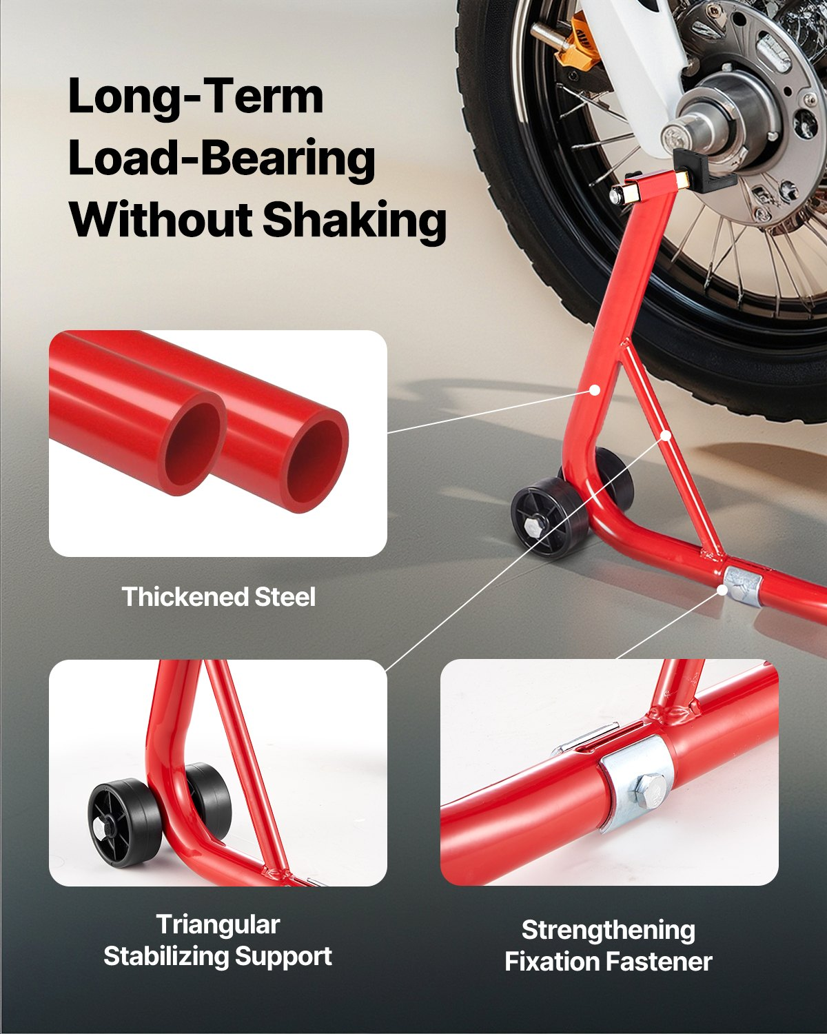 VEVOR Motorcycle Stand Lift 850 lbs Rear Spoolift Paddock Swingarm Arm Red