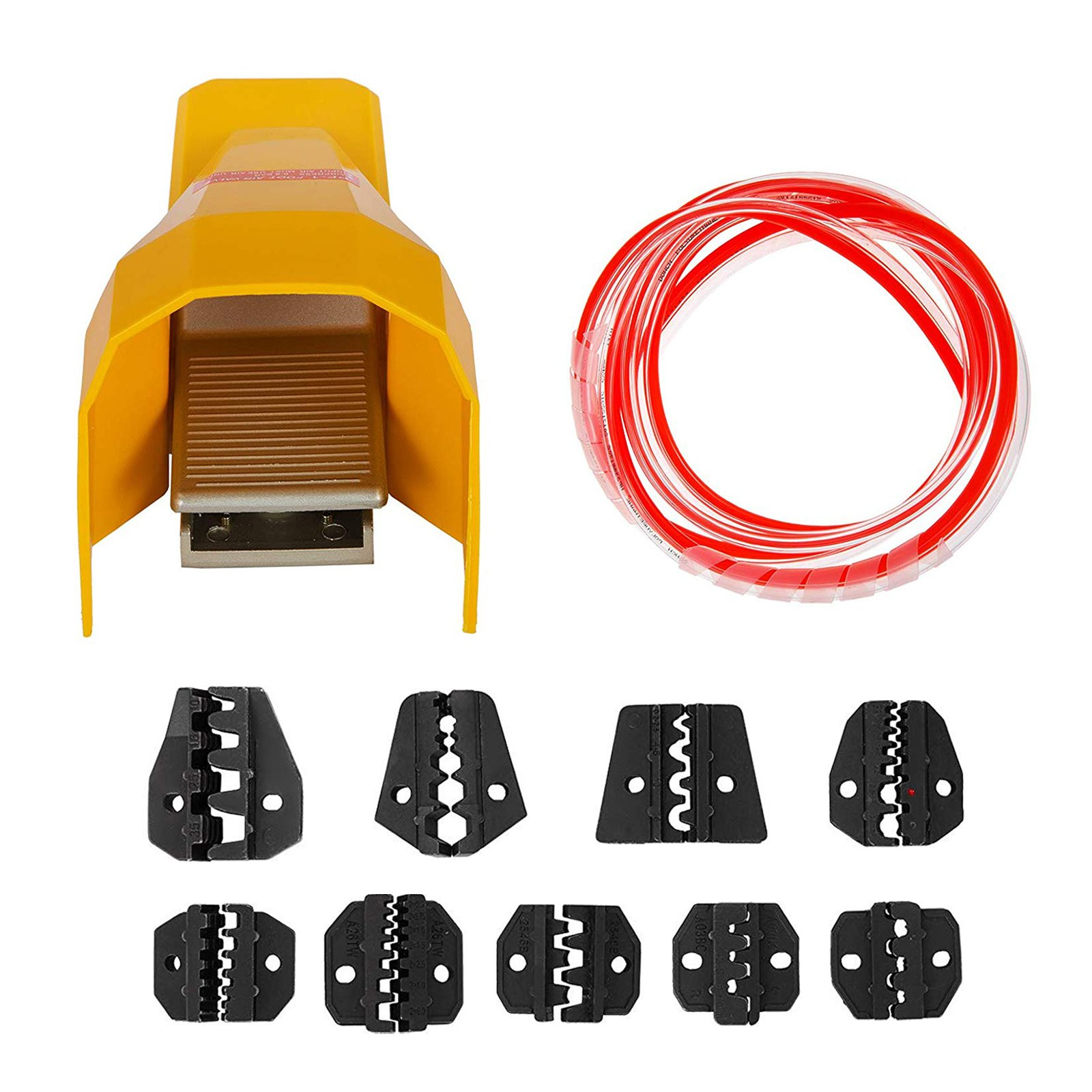 VEVOR Pneumatic Crimping Tool Am-10, Air Powered Wire Terminal Crimping Machine Crimping Up To 16mm2, Pneumatic Crimper Plier Machine with 10 Sets Of Dies for Many Kinds of Terminals