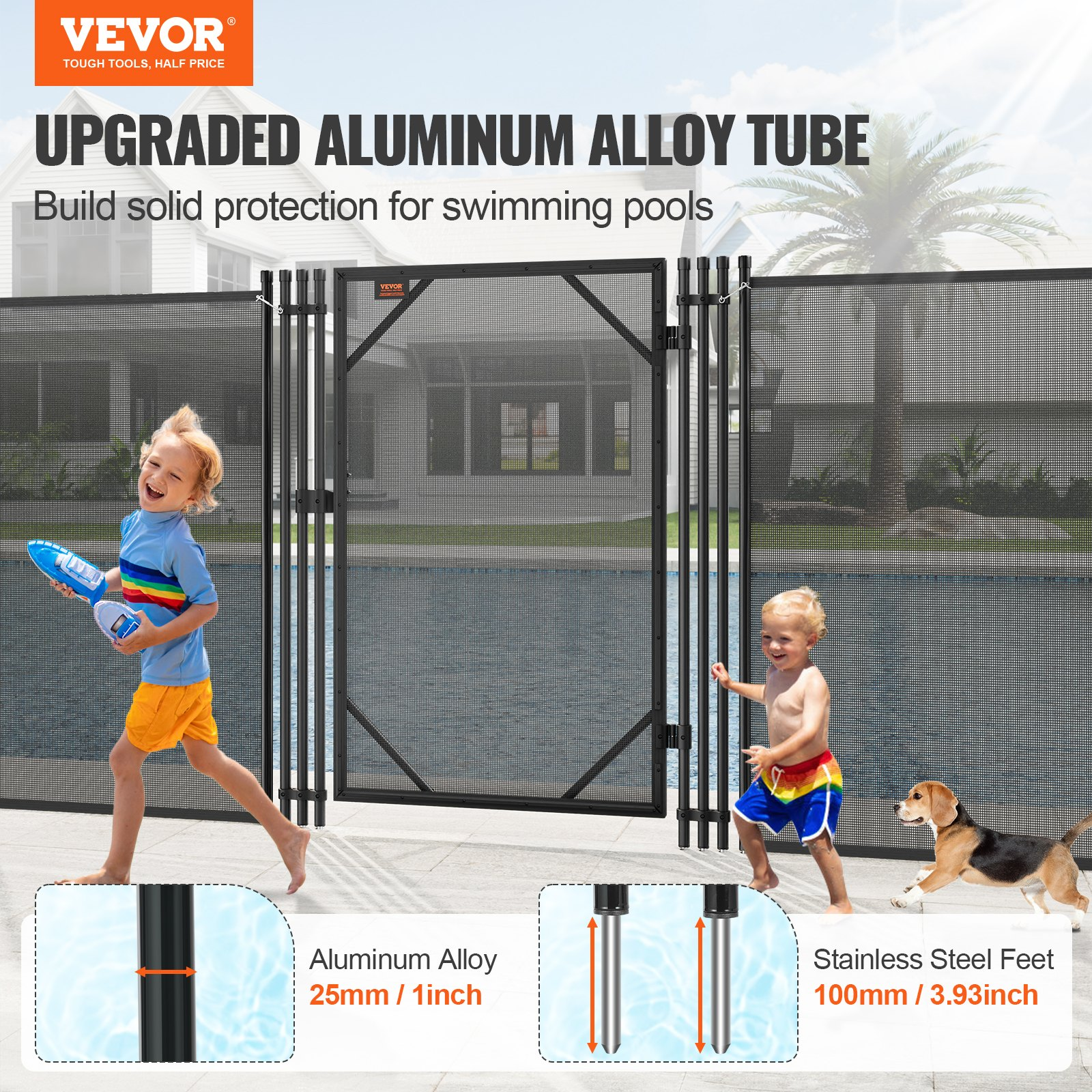 VEVOR Pool Fence Gate 121.9 cm x 76.2 cm Removable Inground Pool Gate for Kids Security