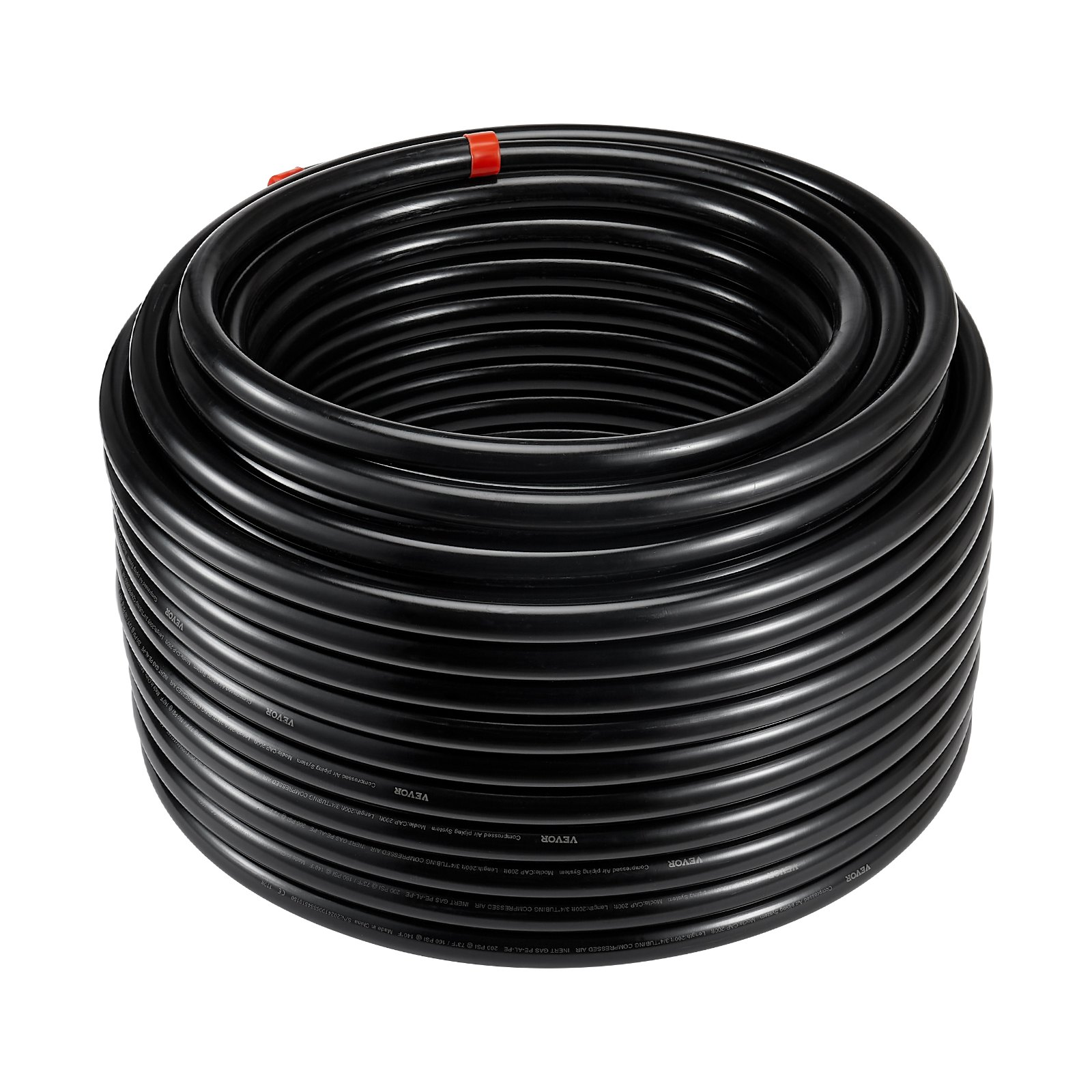 VEVOR Air Compressor Line Kit 3/4'' x 200FT PU Air Compressor Line System Black