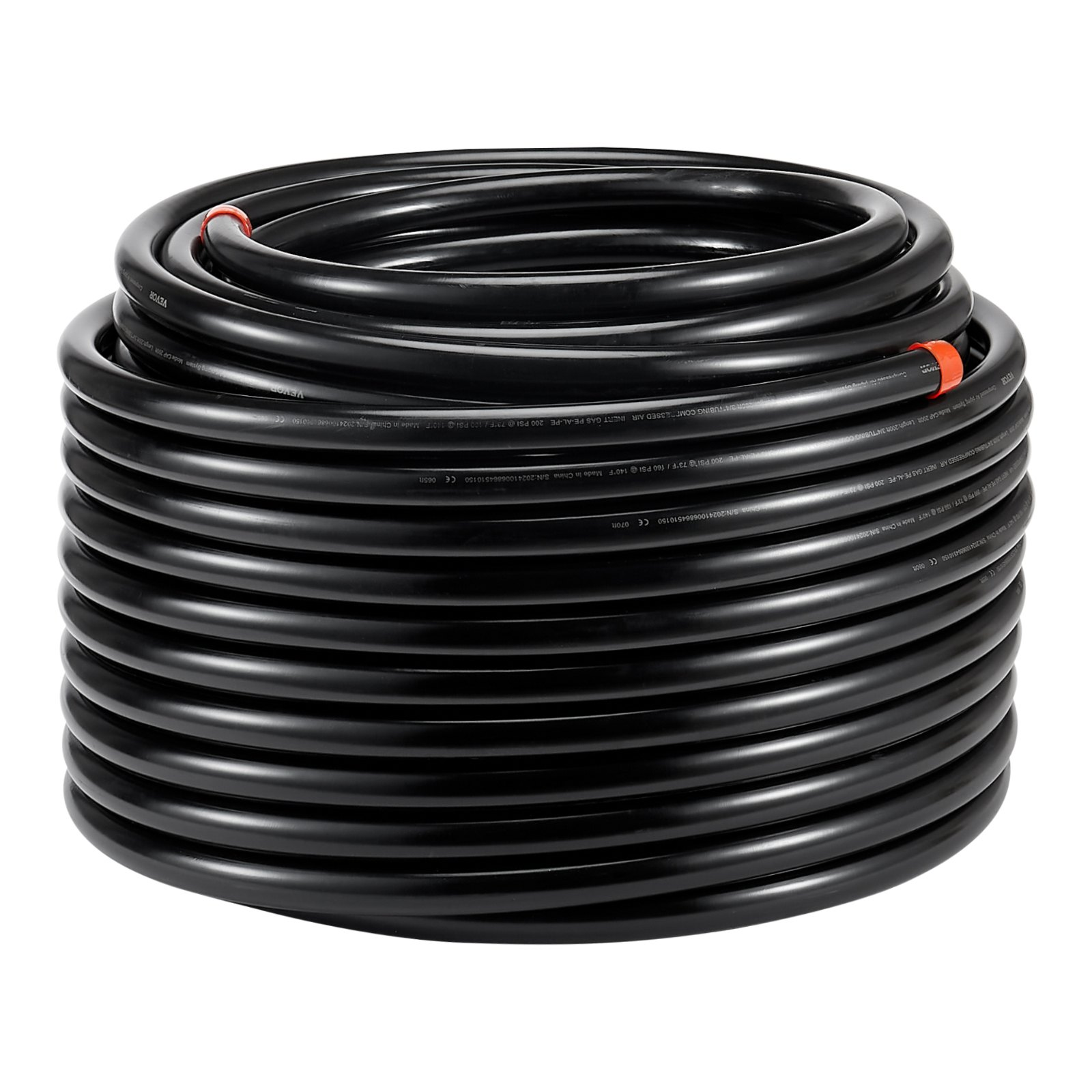 VEVOR Air Compressor Line Kit 3/4'' x 200FT PU Air Compressor Line System Black
