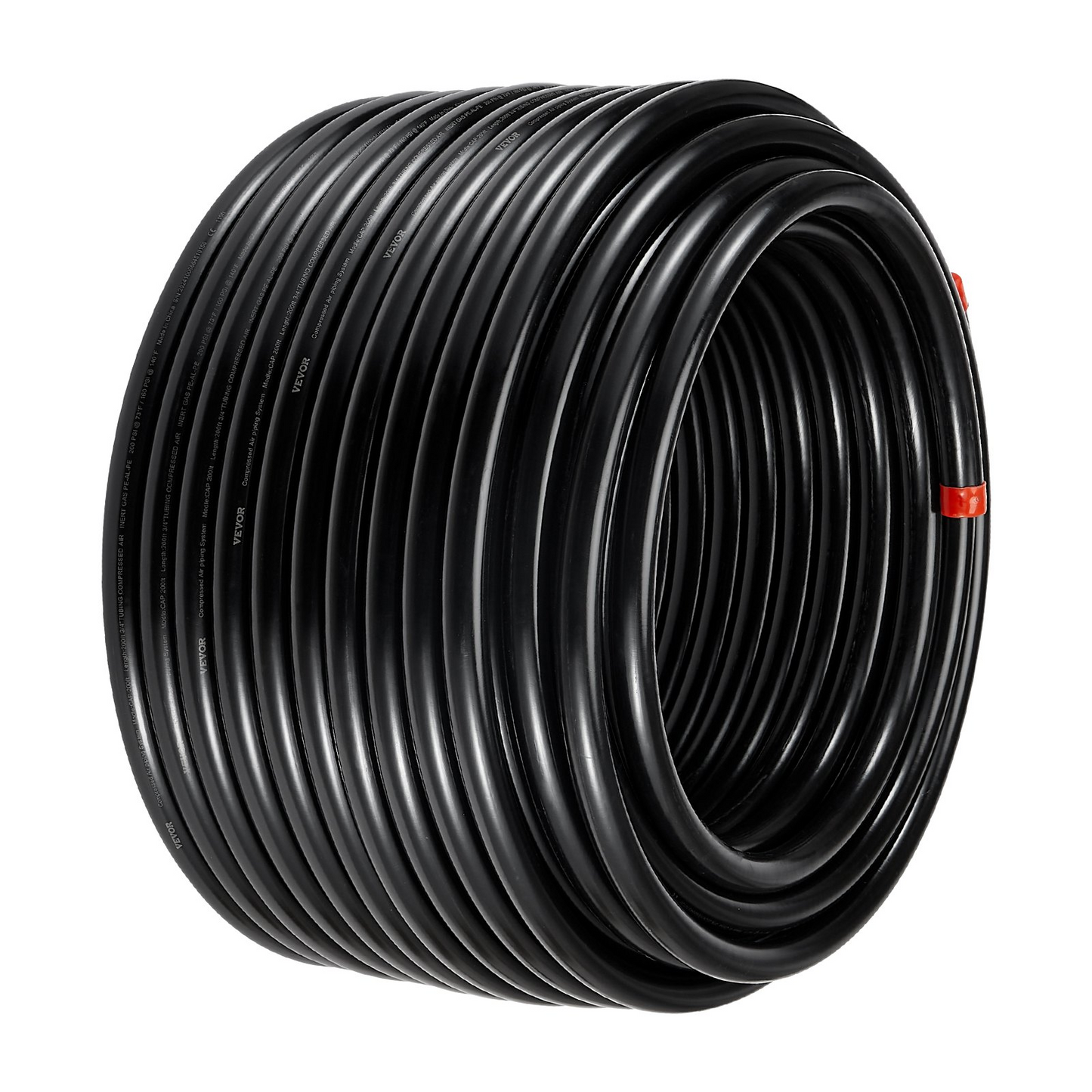 VEVOR Air Compressor Line Kit 3/4'' x 200FT PU Air Compressor Line System Black