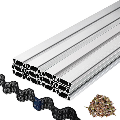 VEVOR Greenhouse Wiggle Wire &Aluminum Alloy Spring Lock U-Channel 6.56ft 30PCS