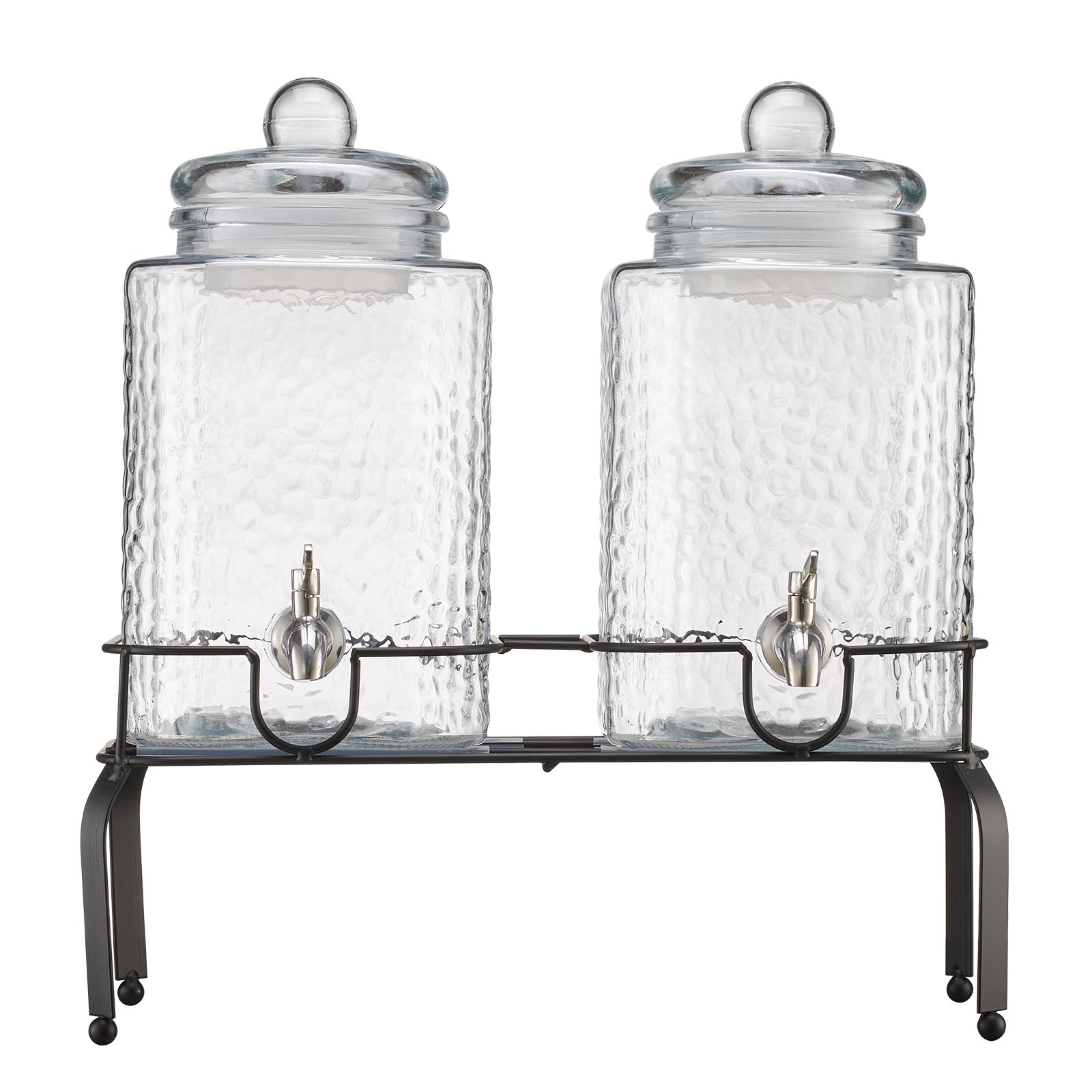 VEVOR Drink Dispenser 5.5L Beverage Dispenser for Parties Glass with Stand 2PCS