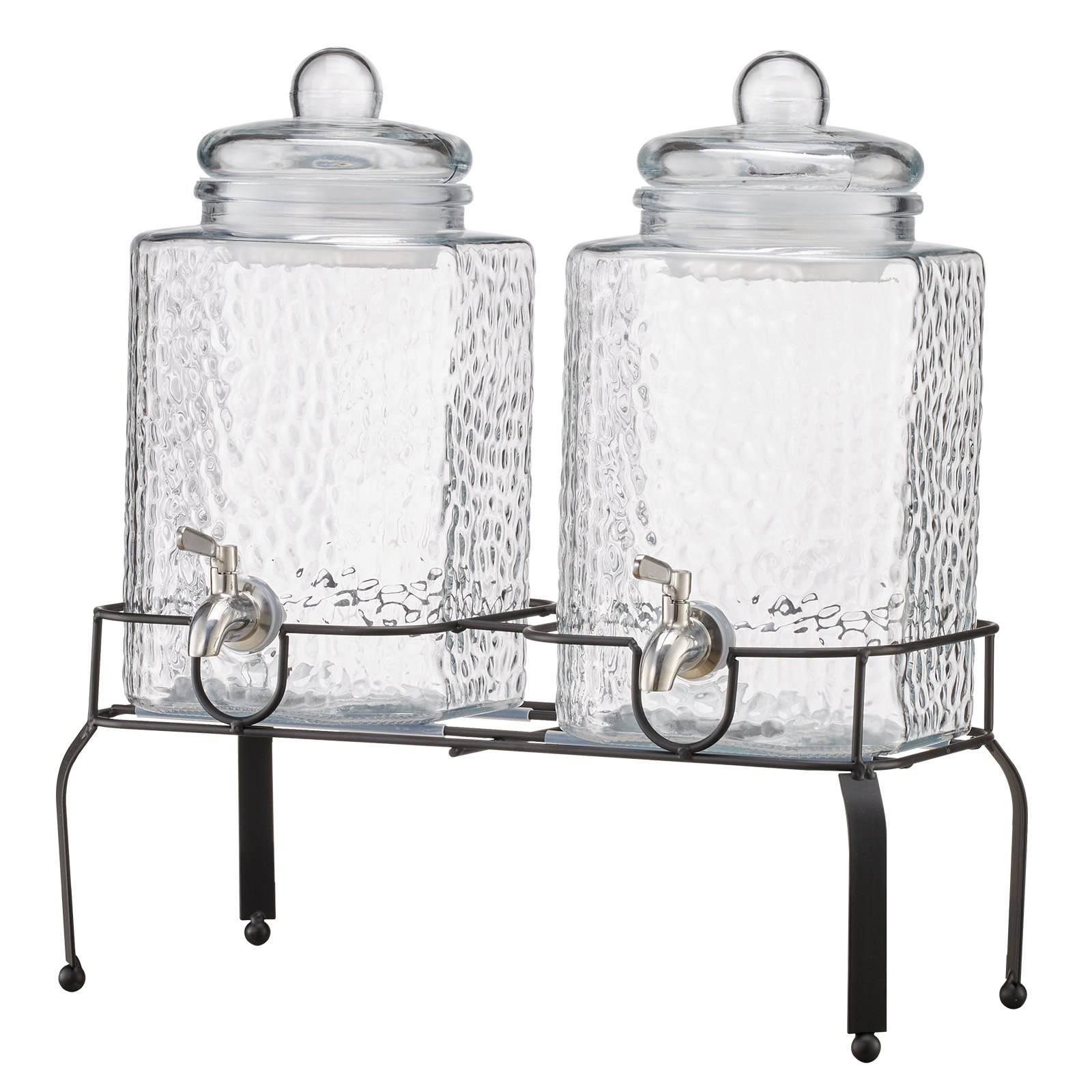 VEVOR Drink Dispenser 5.5L Beverage Dispenser for Parties Glass with Stand 2PCS