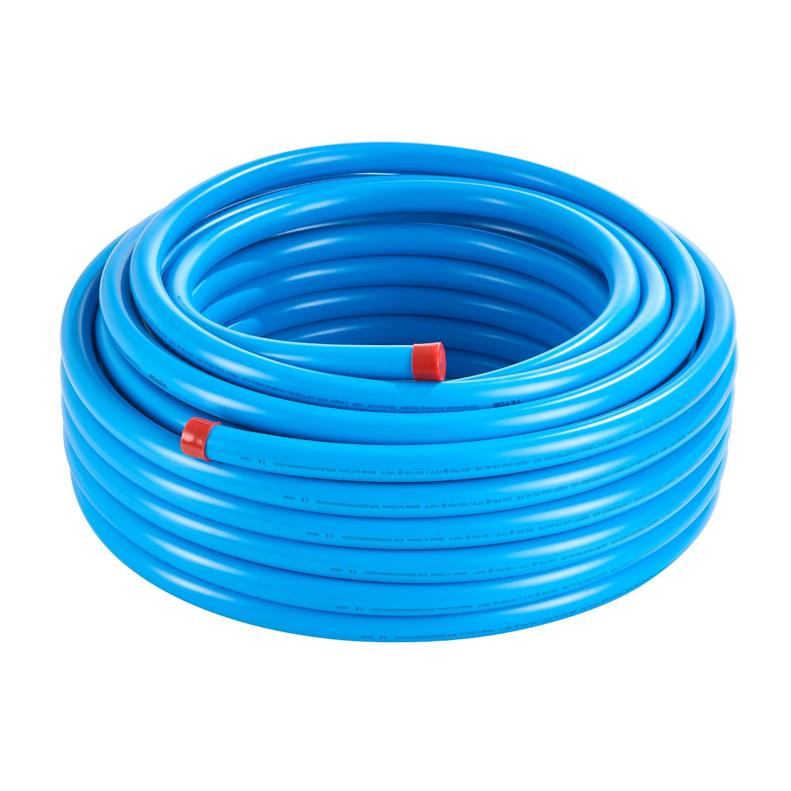 VEVOR Air Compressor Line Kit 3/4'' x 100FT HDPE/Aluminum Air Piping System Blue