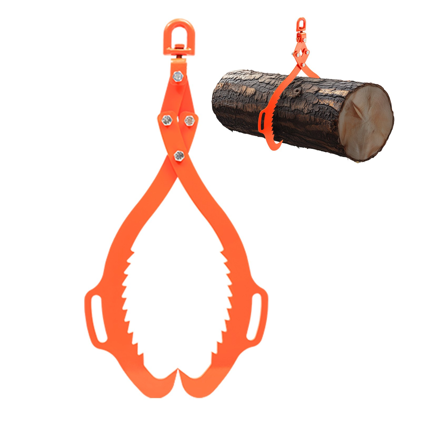 VEVOR 32in Log Lifting Tongs 2 Claw Solid Steel Log Grapple Swivel Log Tools