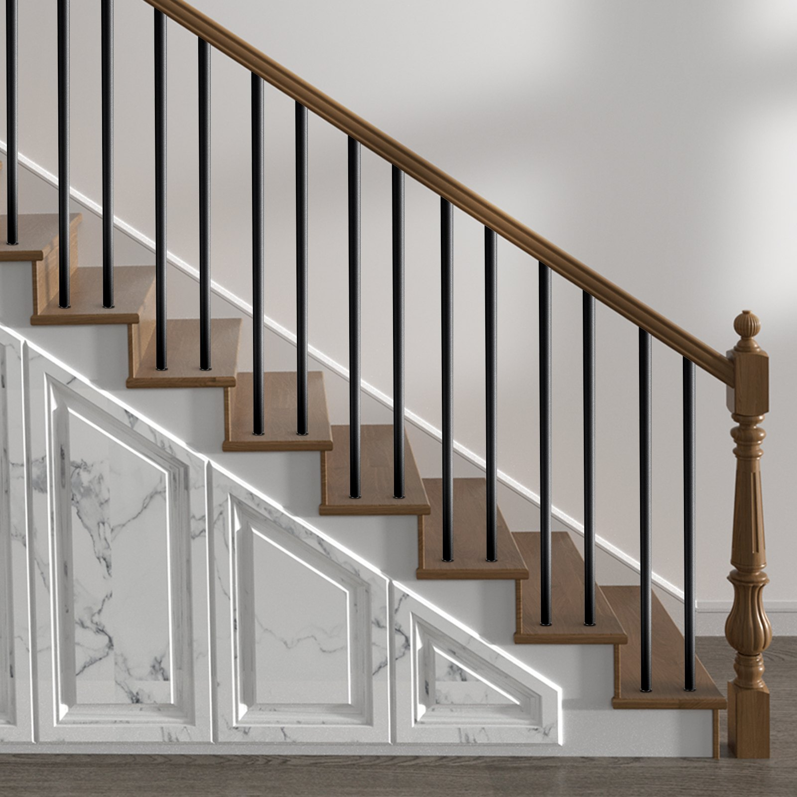 VEVOR Staircase Balusters 51 Pack 26 In Aluminum Spindles with Screws/Rail Caps