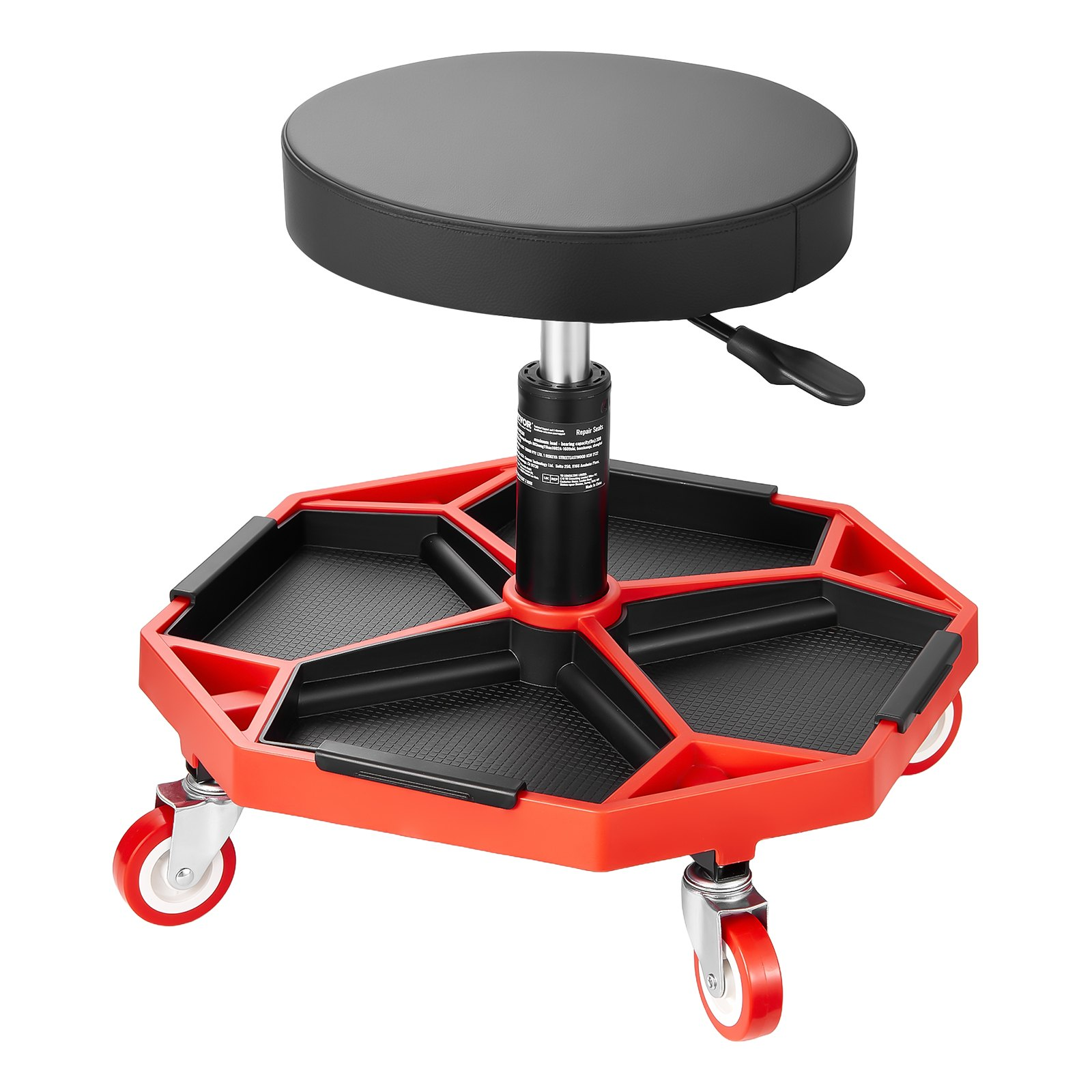 VEVOR Rolling Mechanic Stool Adjustable Garage Seat 300 lbs Load with Wheels