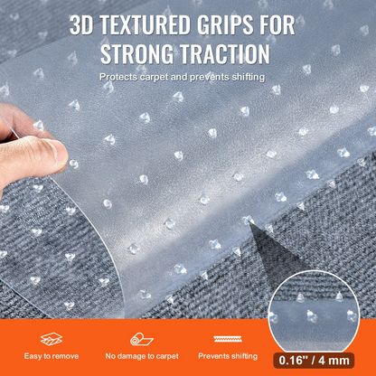 VEVOR Carpet Protector for Pets, 15" x 4' PVC Scratch-Proof Cat Carpet Protector for Doorway, Anti-Slip Cat Scratch Protector Mat, Easy to Cut Plastic Carpet Scratch Stopper, Cat Scratch Guard Carpet