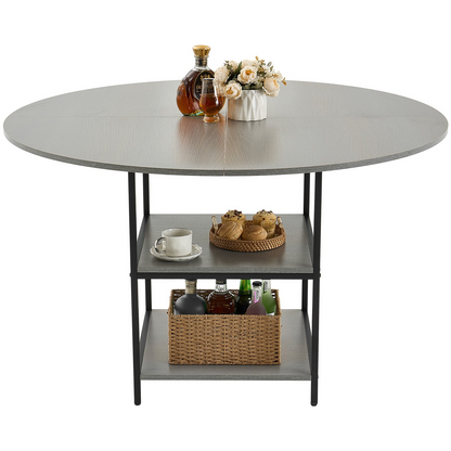 VEVOR 47 in Round Dining Table Wood Kitchen Table for 2-4 Person (Only Table)