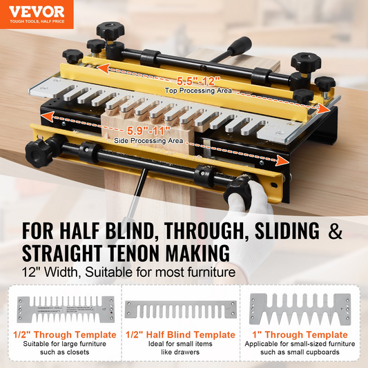 VEVOR Dovetail Jig 30.5 cm Precise Dove Tailing Router Jigs with 3 Templates