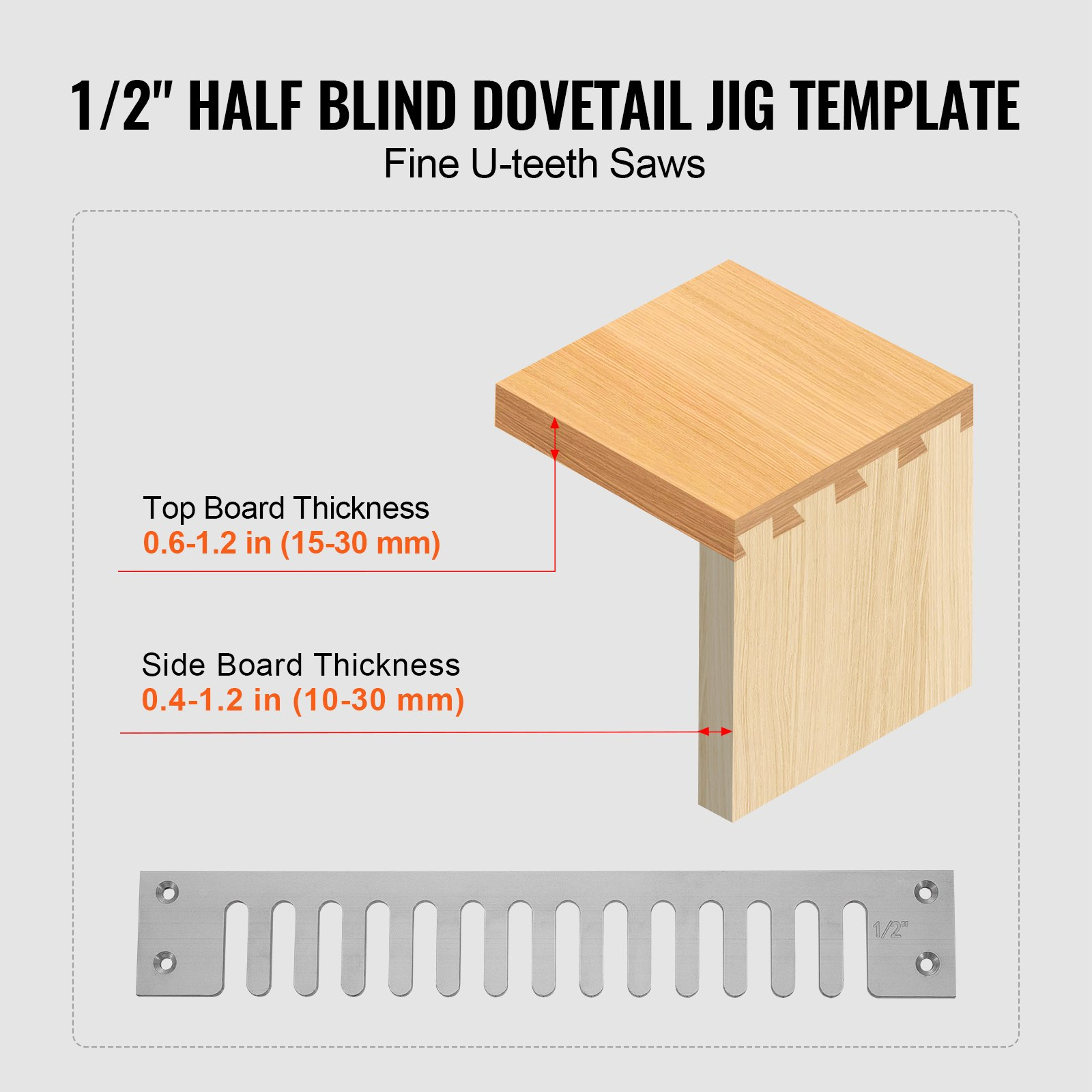 VEVOR Dovetail Jig 30.5 cm Precise Dove Tailing Router Jigs with 3 Templates