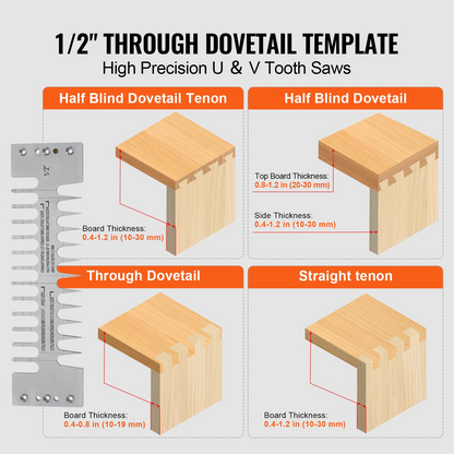 VEVOR Dovetail Jig 30.5 cm Precise Dove Tailing Router Jigs with 3 Templates