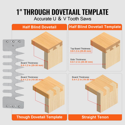 VEVOR Dovetail Jig 30.5 cm Precise Dove Tailing Router Jigs with 3 Templates